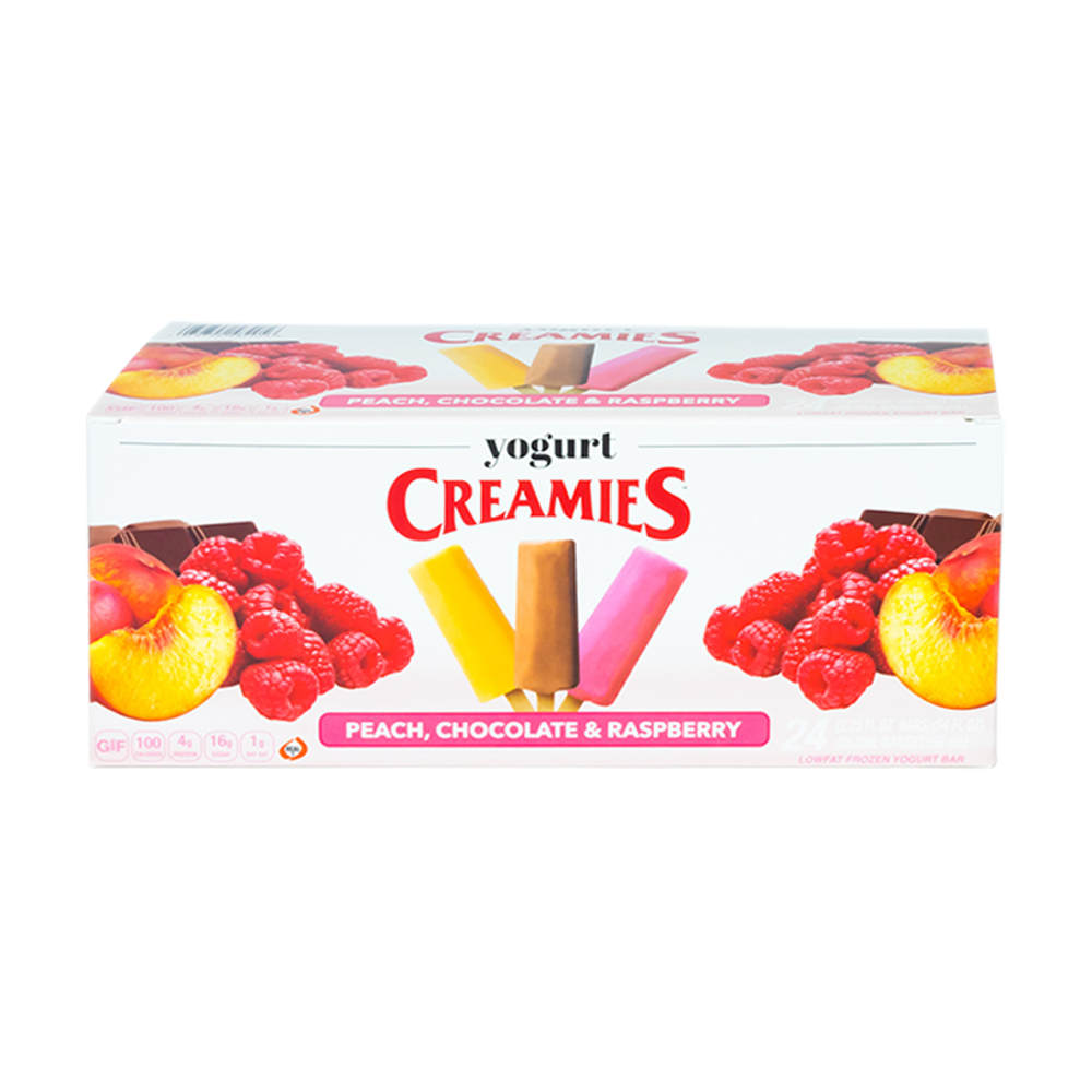 YOGURT VARIETY (CHOCOLATE, PEACH, RASPBERRY)